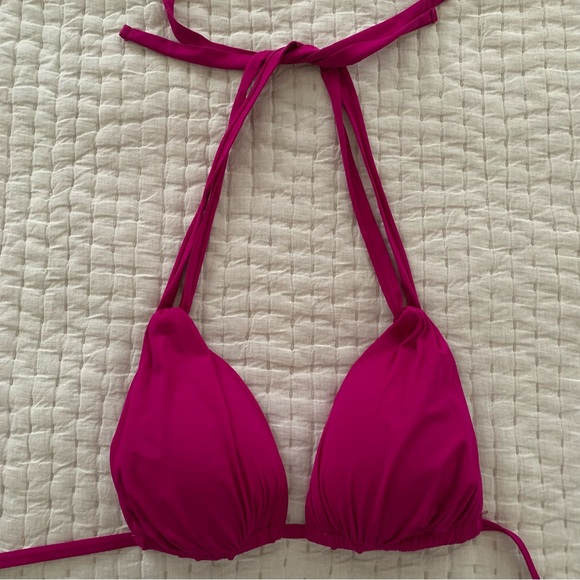 La Blanca Island Goddess Halter Triangle Top / Shirred Band Hipster Bikini Sz 8 - Picture 6 of 10